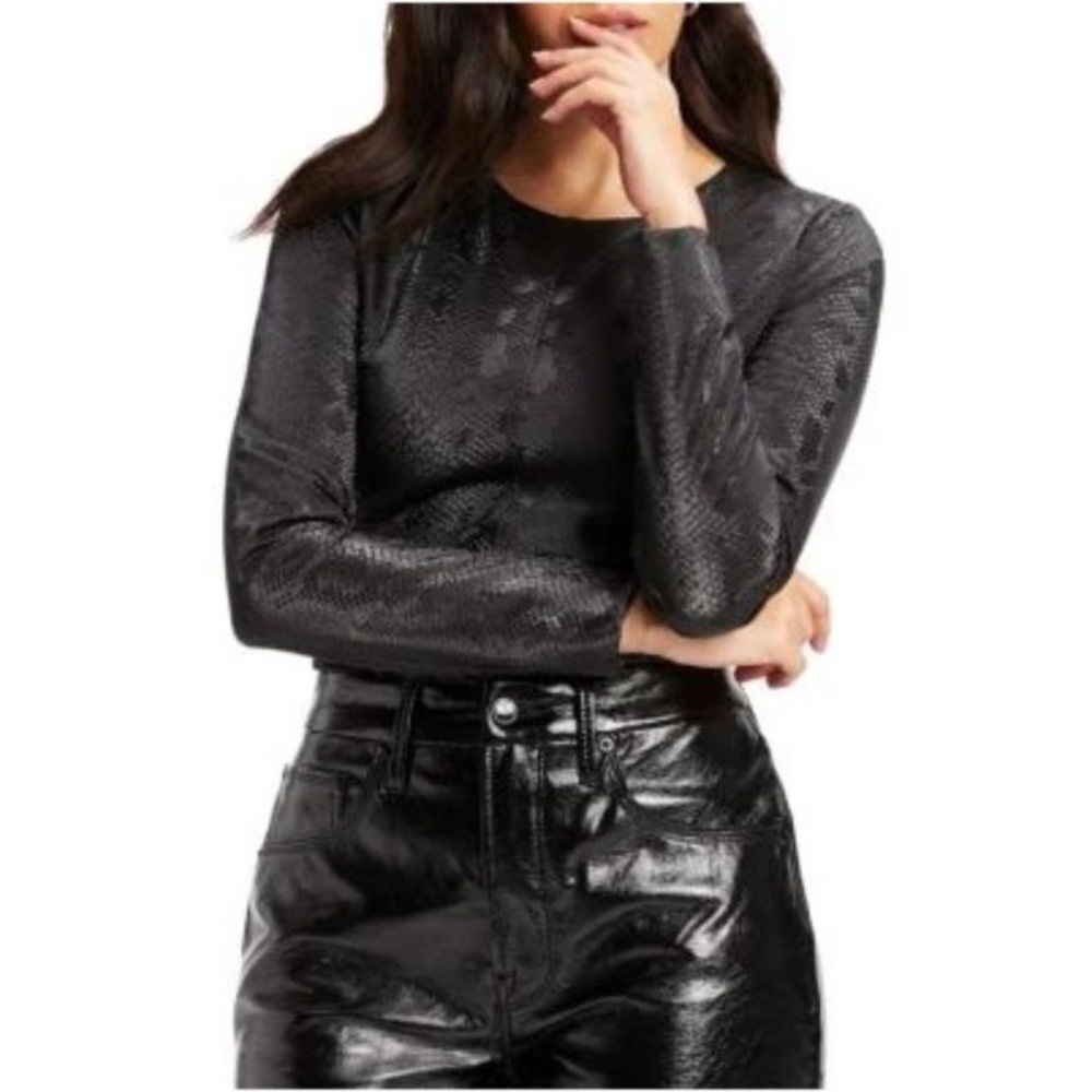 Good American Faux Snakeskin Bodysuit